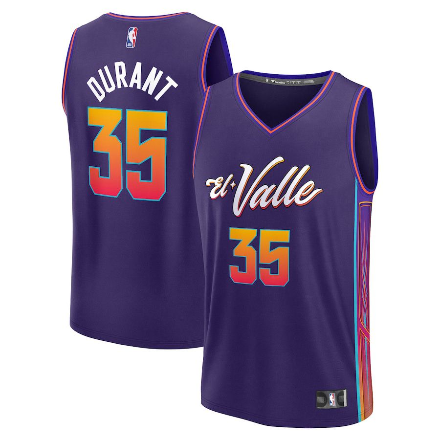 Men Phoenix Suns #35 Kevin Durant Fanatics Branded Purple City Edition 2023-24 Fast Break NBA Jersey->phoenix suns->NBA Jersey